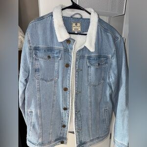Born Primitive Blue Denim Jacket with White Sherpa Lining